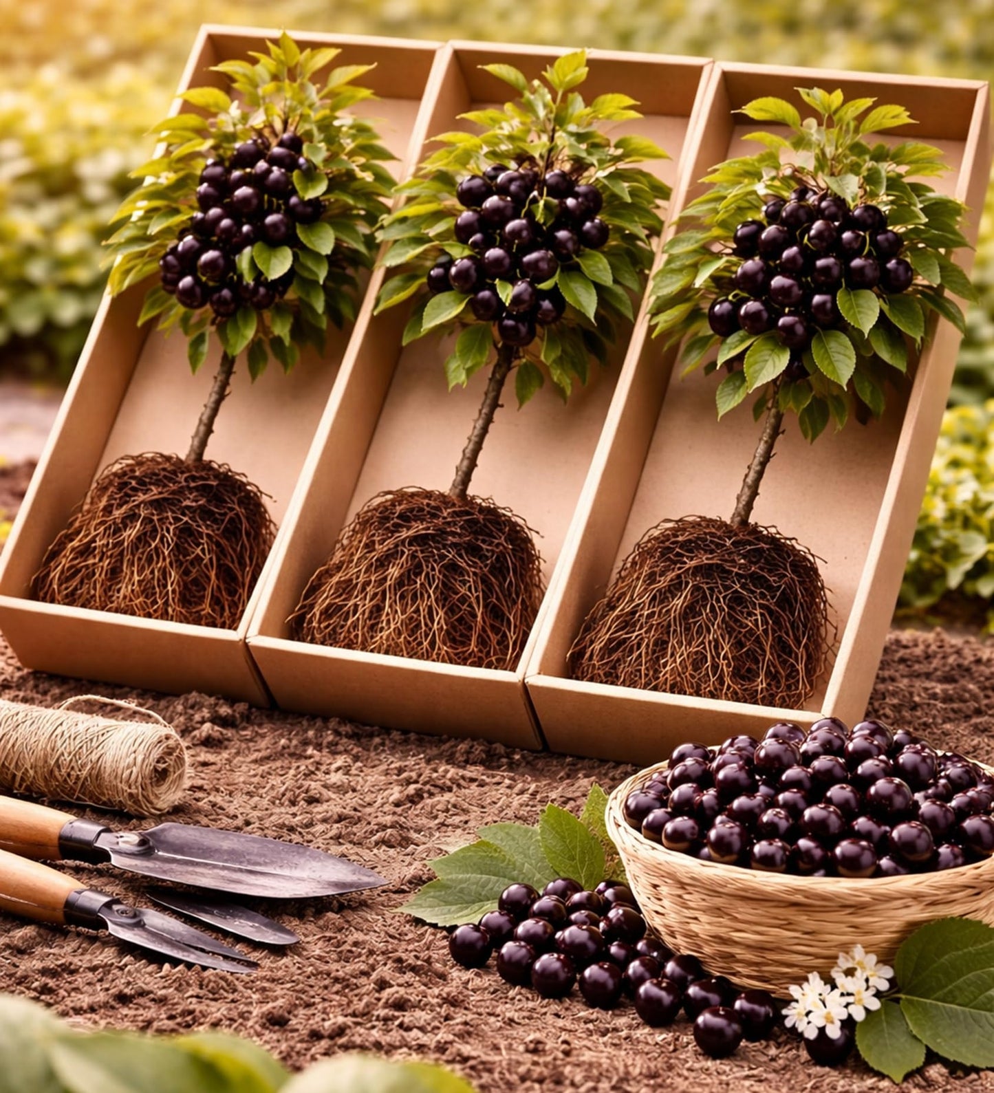 3 Black Cherry Fruit Tree Live Plants - Prunus serotina, Great for Home and Garden Yards Planting - Native Edible Cherry Shade Tree (3 Rooted Tree Plants)