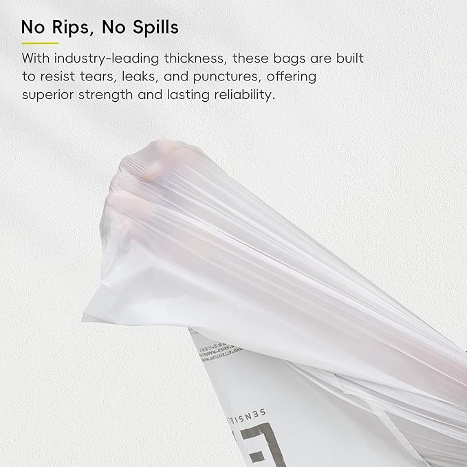 EKO 10.6 Gallon / 35–40 Liter Drawstring Trash Bags, Extra-Strong Leak-Resistant