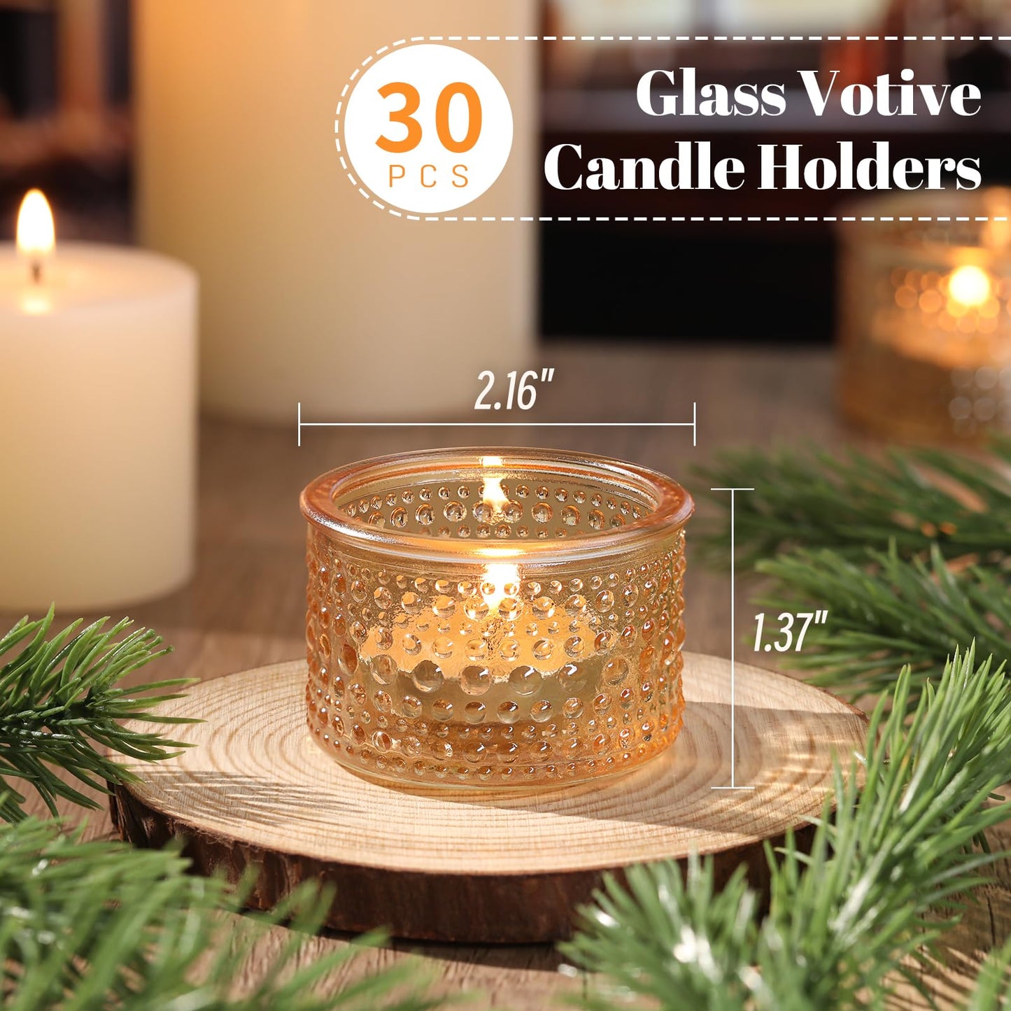 NITIME 30Pcs Gold Tealight Candle Holders, Votive Candle Holder for Wedding Decorations, Gold Glass Candle Holder forTable Centerpiece, Home and Party Decor