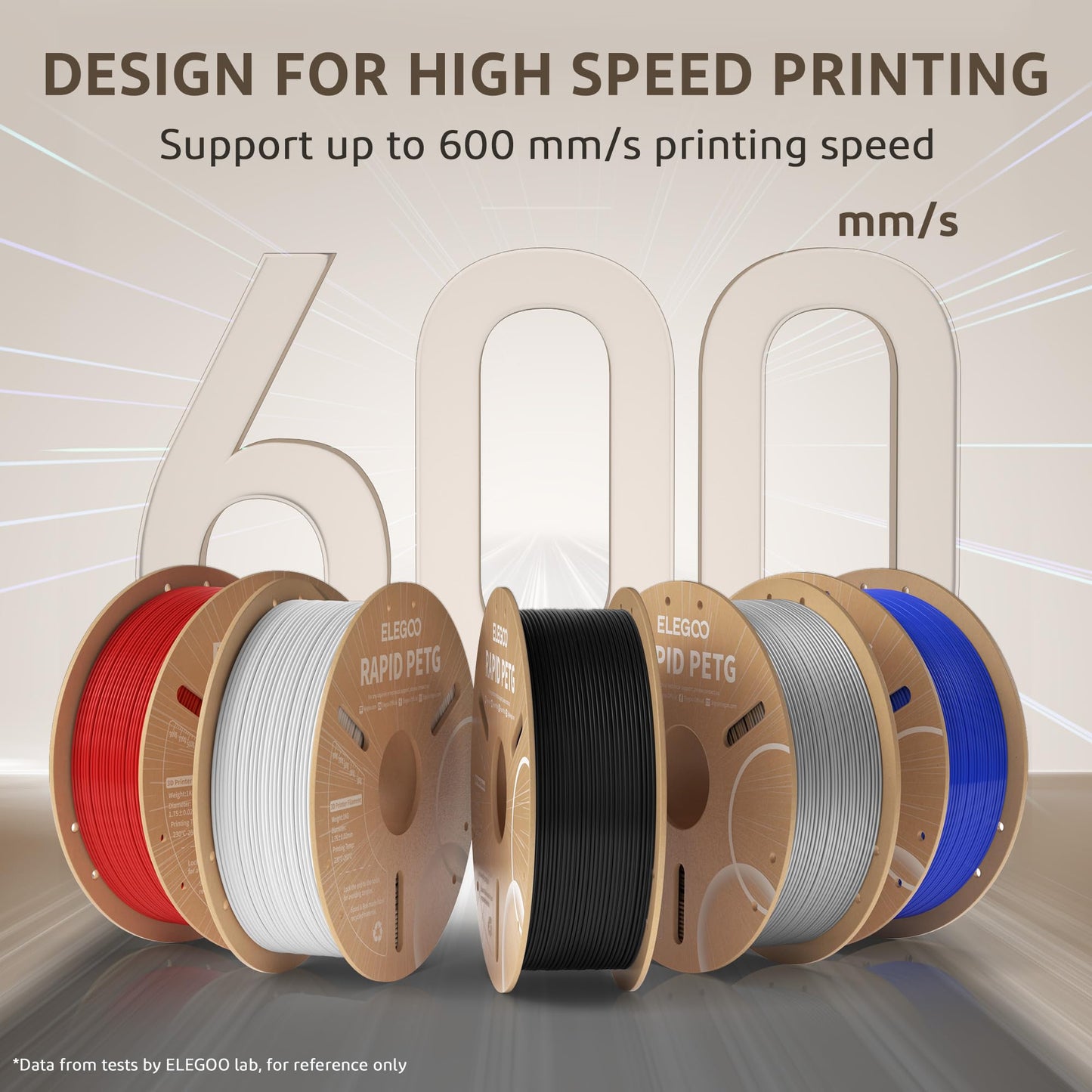 ELEGOO Rapid PETG Filament 1.75mm Black 1KG, High Speed Up to 600mm/s 3D Printer Filament Dimensional Accuracy +/- 0.02 mm, 1kg Cardboard Spool(2.2lbs) Fits for Most FDM 3D Printers