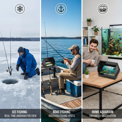 6" Underwater Fishing Camera with DVR & 16GB Card, 30M Cable Fish Finder, HD Waterproof Camera with IR Night Vision for Ice Fishing, Lake, Boat – Touch Screen