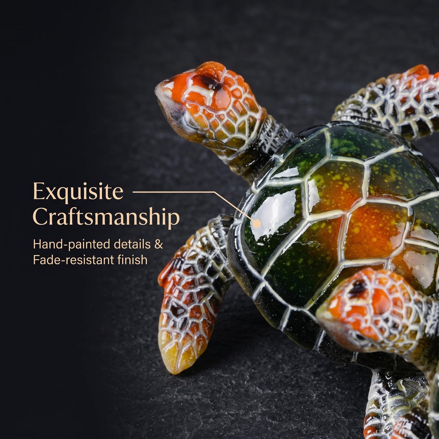 Brizoria Sea Turtle Collectible Figurines Mini Turtles Statue Ocean Decor Resin Beach Themed Room Decor Coastal Decorations for Home, Green