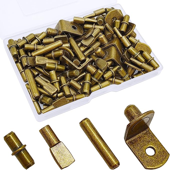 104Pcs Shelf Pins Pegs Kit, 4 Styles Shelf Support Pegs, Bookshelf Pegs