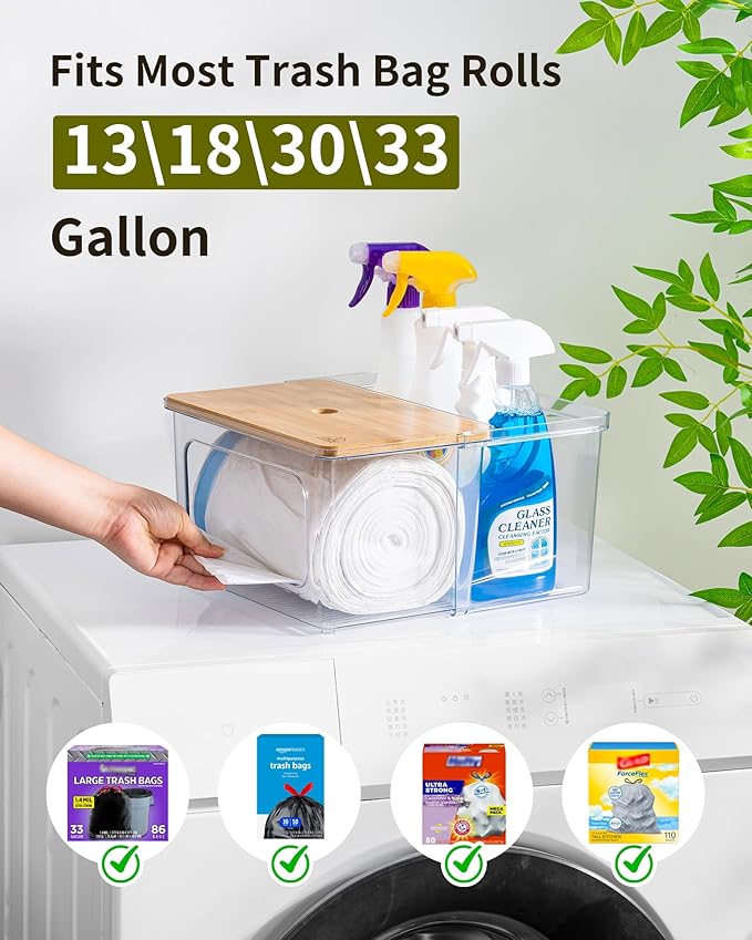 Trash Bag Dispenser Dishwasher Pod Holder - 5 in 1 Plastic Garbage Bag Under