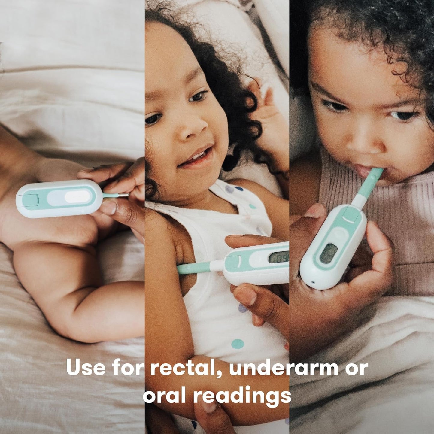 Frida Baby 3-in-1 Rectal, Underarm & Oral Thermometer for Kids, Digital Baby Thermometer for Infants, Toddlers, & Kids, Quick & Accurate Temperature Check, Includes Carrying Case for Storage