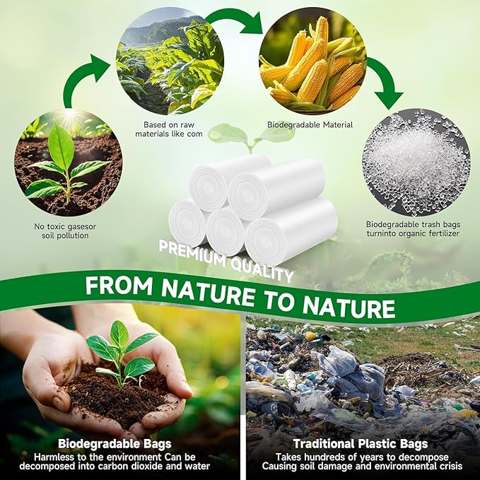 Compostable 2 Gallon Garbage Bags