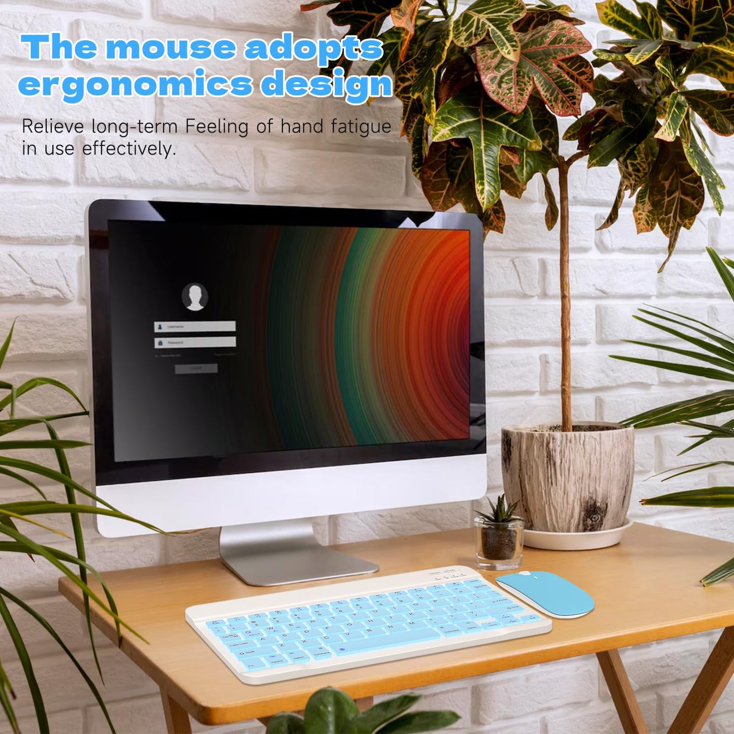 Rechargeable Bluetooth Keyboard and Mouse Combo, Universal Ultra-Slim Wireless Keyboard Mouse Set for Android Windows iPad iPhone Samsung Tablet Portable Compact Keyboard Set (Black)