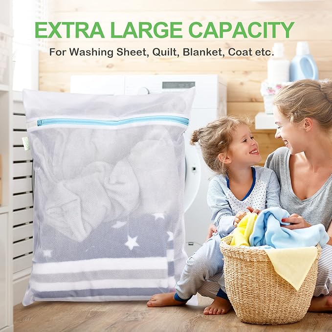 OTraki Large Mesh Washing Bag 43 x 35 in XL Laundry Bag Washer Machine Net