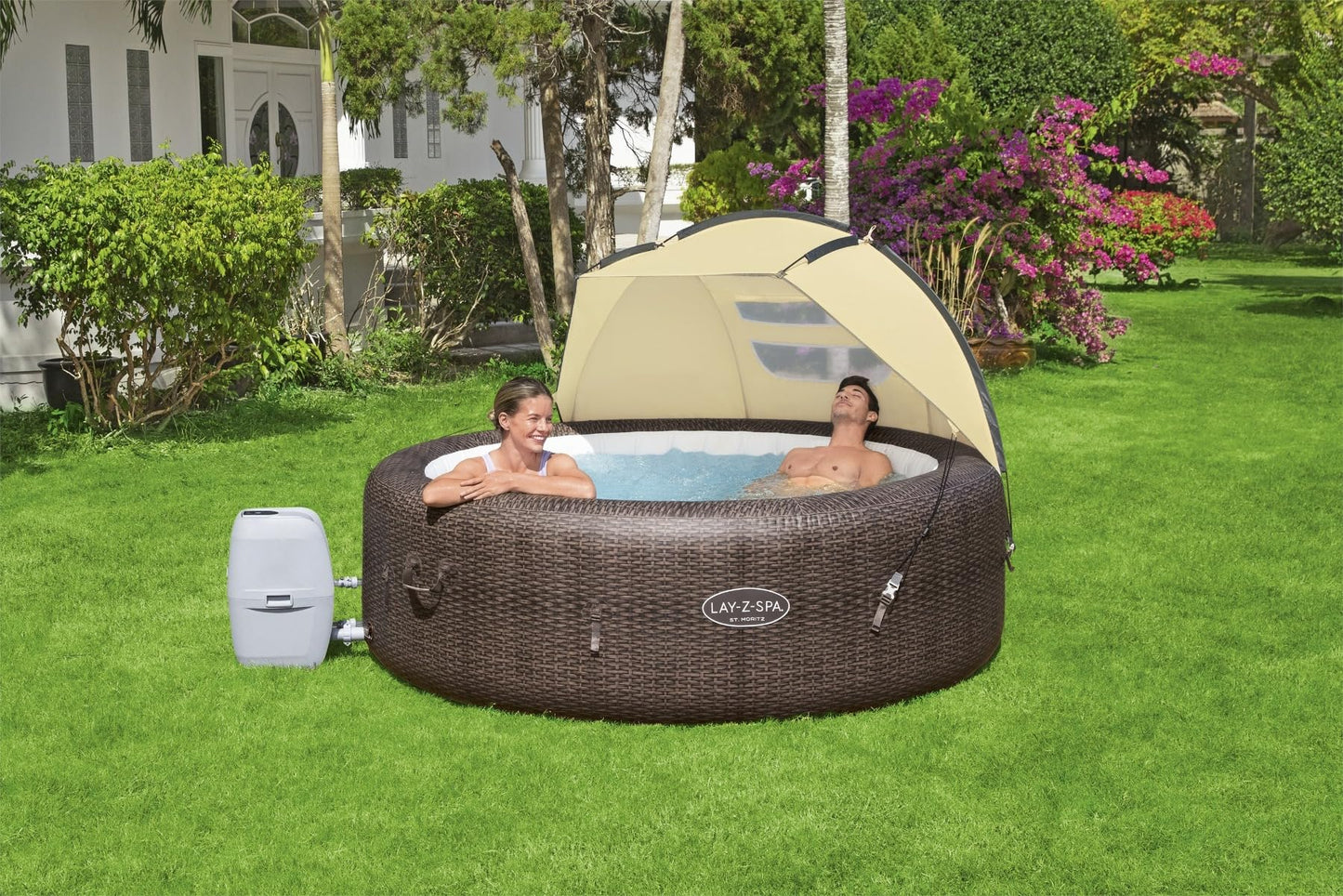 Lay-Z Spa 60304 Canopy Cover for Weather and Sun Shelter, Hot Tub Accessories, Fits Most Lay-Z-Spa Models, Multicolor, 109.0 cm*183.0 cm*94.0 cm