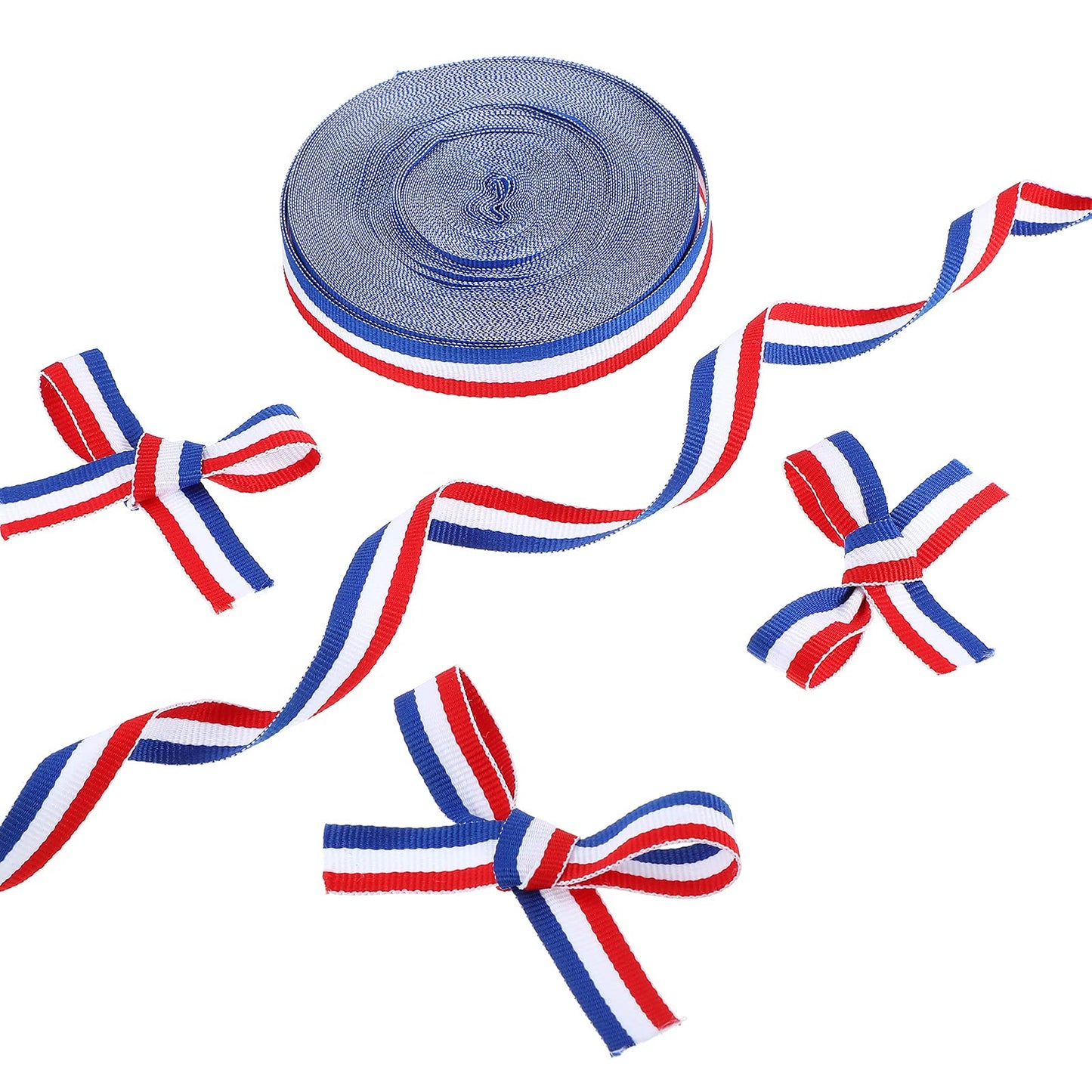 Tenare 100 Pcs Patriotic Gift Cellophane Bags Bulk 4th of July Plastic Red White Blue Flag Treat Goodie Bags 250th Anniversary Treat Goodie Candy Pouches with Ribbon for Independence Day Party Favors