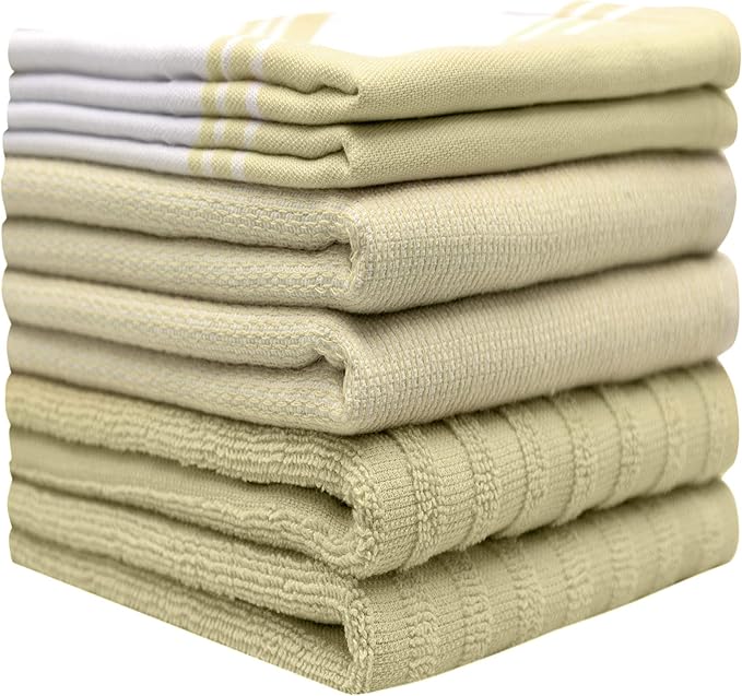 Premium Kitchen Towels | Large Cotton Dish Towels | Flat & Terry Highly