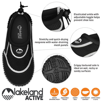 Lakeland Active Boy's Eden Aquasport Water Shoes - Black/White - 3 UK