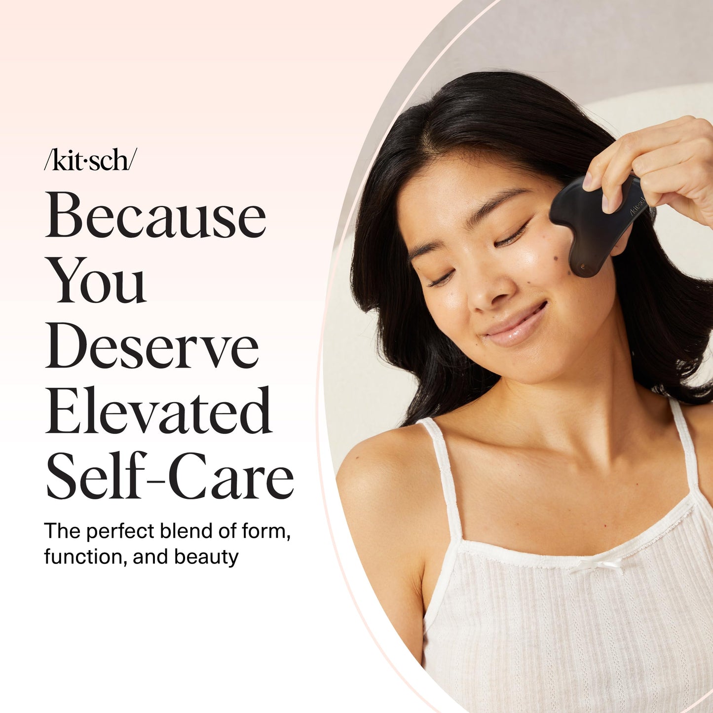 Kitsch Stainless Steel Gua Sha Facial Tools - Guasha Tool for Face, Face Sculpting Tool, Jawline Shaper, Double Chin Reducer, Body Gua Sha Tools, Lymphatic Drainage Massager, Facial Skin Care - Silver