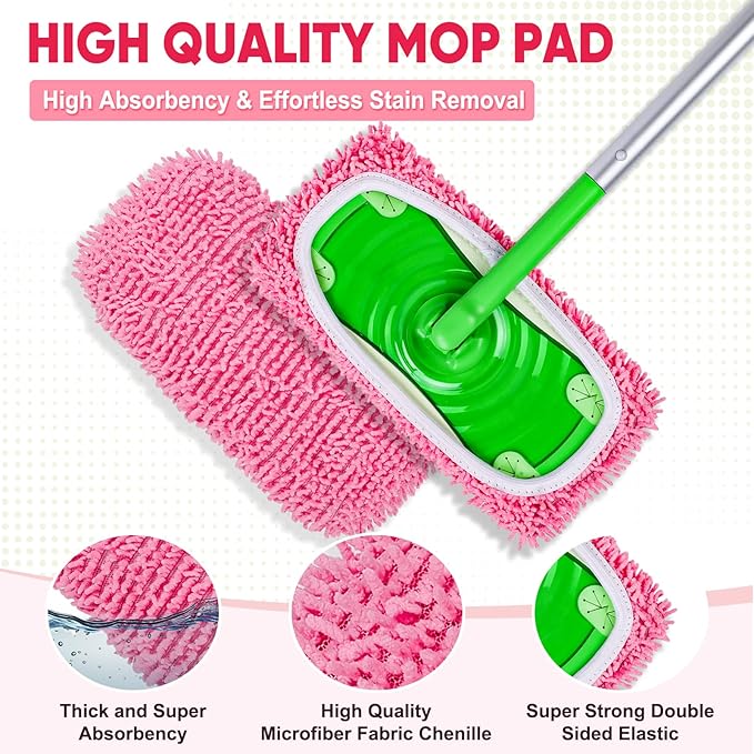 6-Pack Reusable Microfiber Mop Pads Compatible