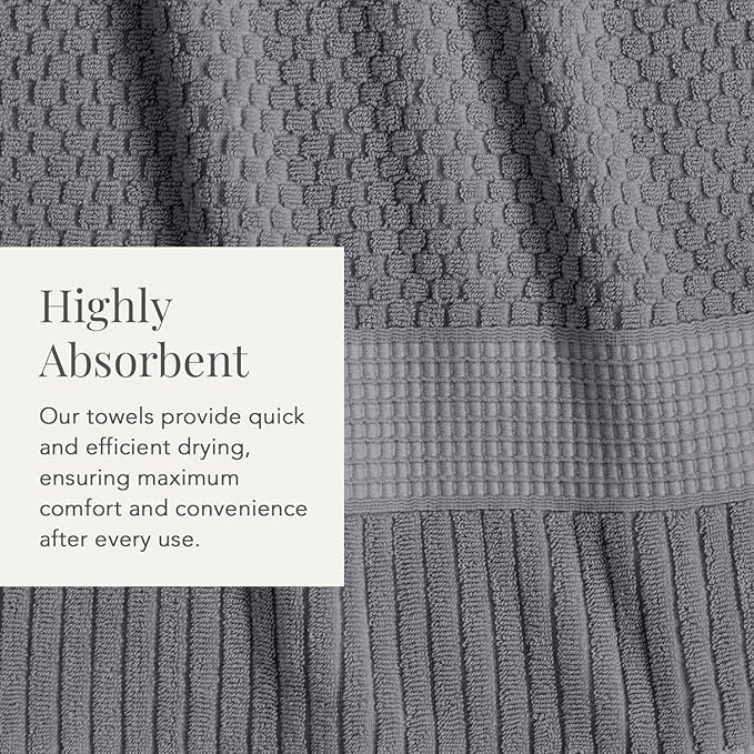 NY Loft 100% Cotton Towel Set 6 Piece | Super Soft & Absorbent Quick-Dry 2 Bath