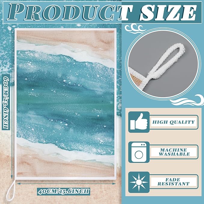 Bencailor 4 Pcs Summer Beach Kitchen Towels Nautical Coastal Hand Dish Towels