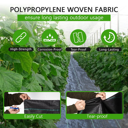 mychoiii 13ft x 60ft Driveway Fabric 5oz Heavy Duty, 800lbs Tensile Strength Woven Geotextile Fabric, Commercial Grade Ground Stabilization Underlayment for Road, Gravel, Erosion Control