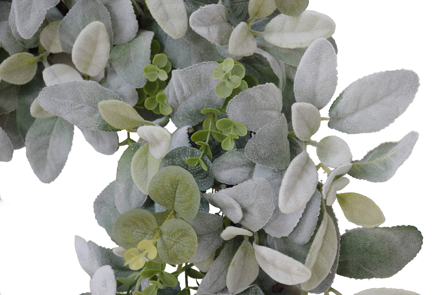 Puleo International 28" Artificial Flocked Lambs Ear Spring Door Wreath
