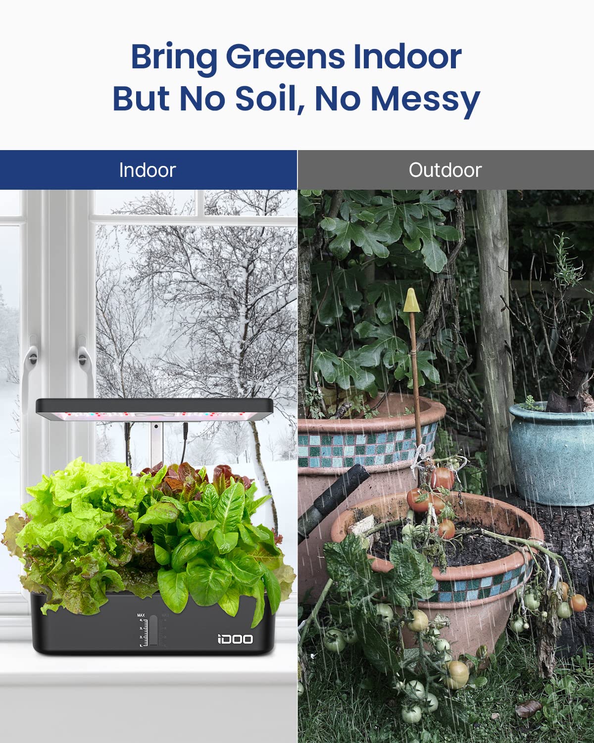 iDOO Mothers Day Gifts, Hydroponics Growing System Kit 12Pods, Indoor Herb Garden, with LED Grow Light, Built-in Fan, Auto-Timer, Adjustable Height Up to 11.3", for Home School Office, Gifts for Women