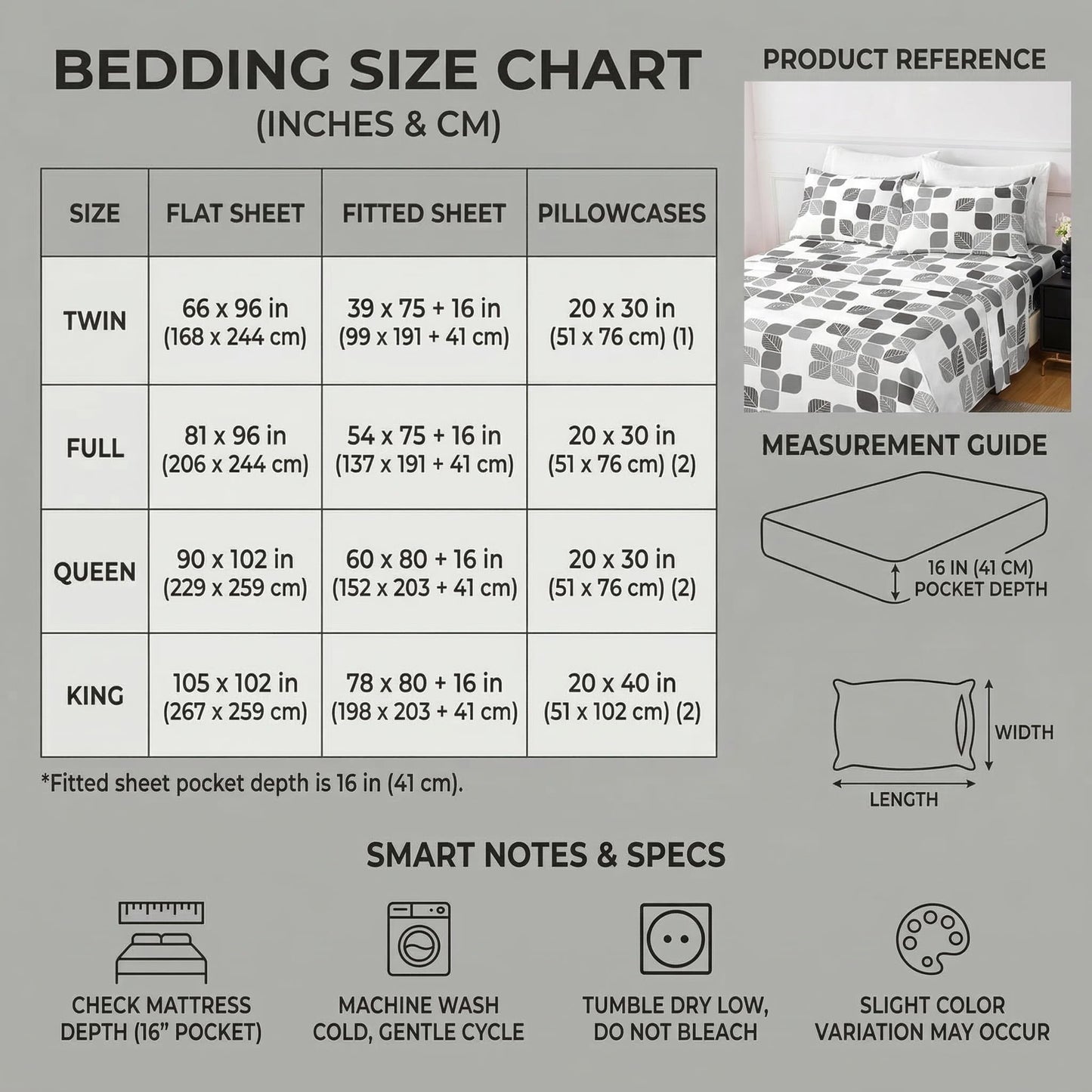 HCORA Geometric King Sheet Set, Ultra Soft Double Brushed Microfiber Bed Sheets, Deep Pocket, Breathable, Wrinkle Resistant, Easy Care, 4PC, King