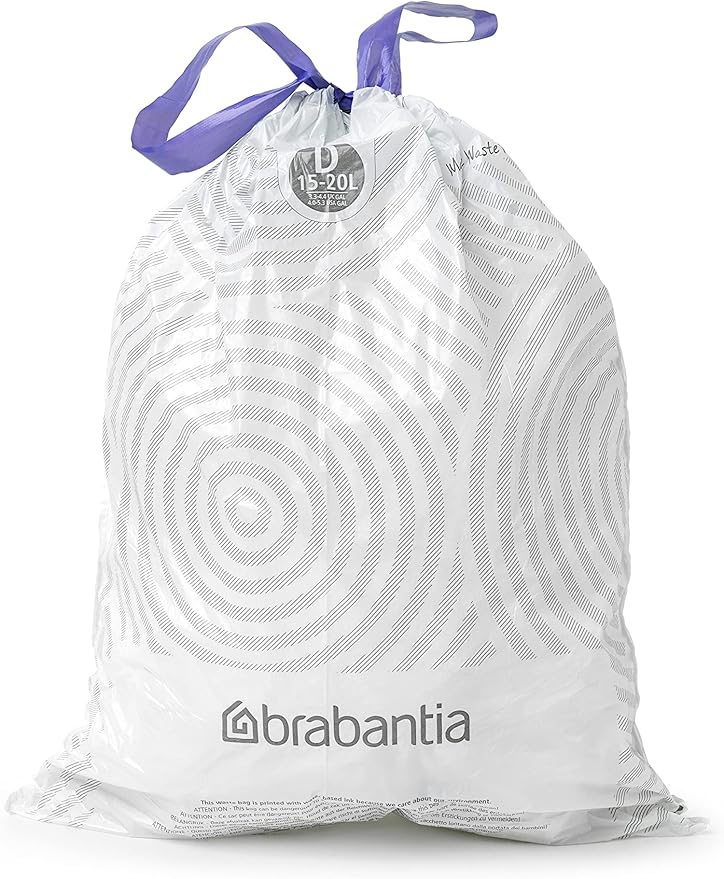 Brabantia PerfectFit Trash Bags Thick Plastic Trash Can Liners