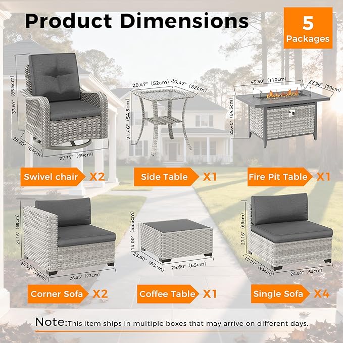 8-Seat Outdoor Wicker Patio Furniture Set