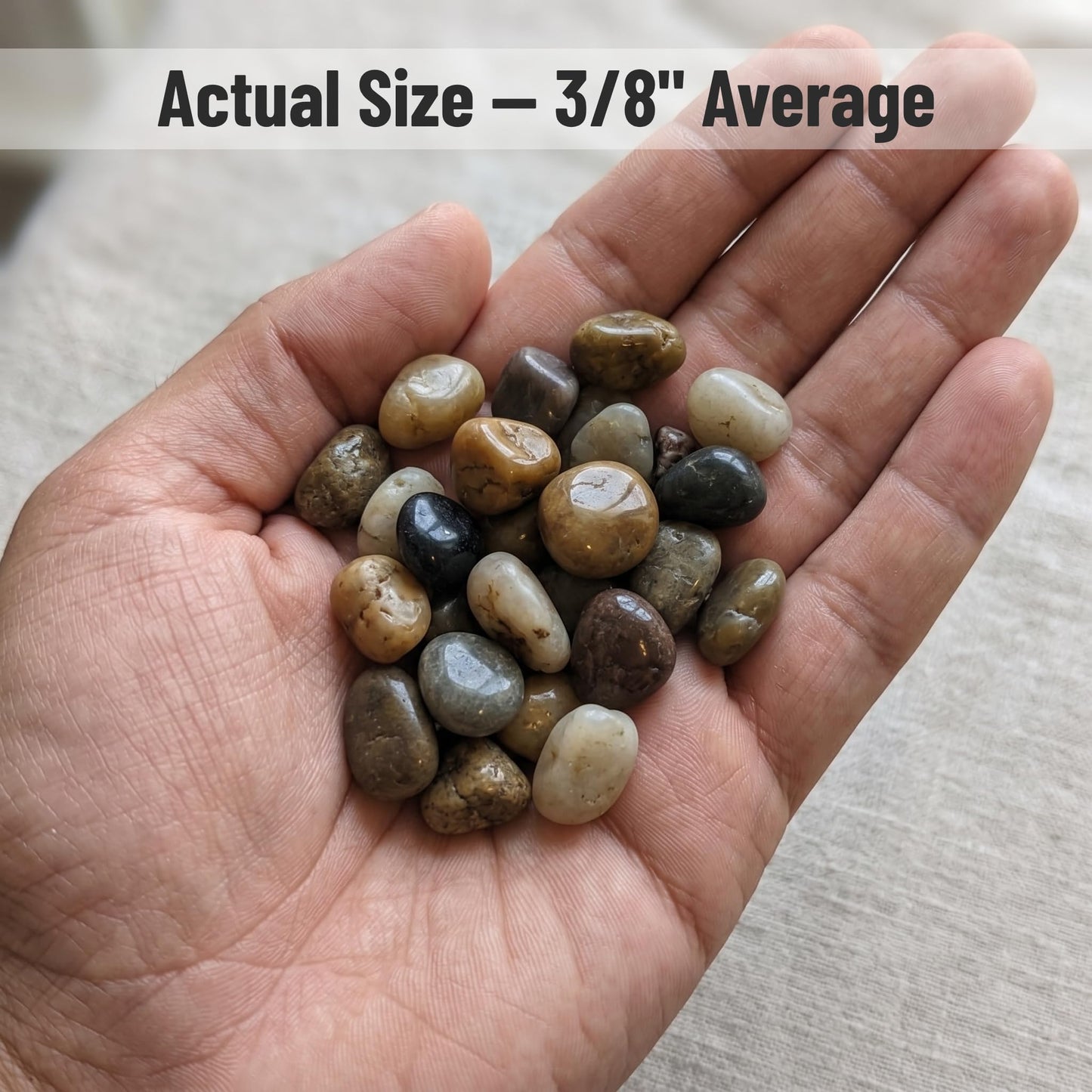 Midwest Hearth Decorative Mixed Pebbles for Plants & Terrariums | Polished Natural Stones | 3/8" Size (5-lb Bag)