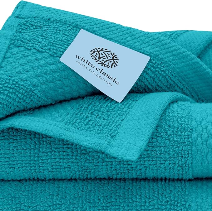 White Classic Luxury Cotton Washcloths 13x13 Inch
