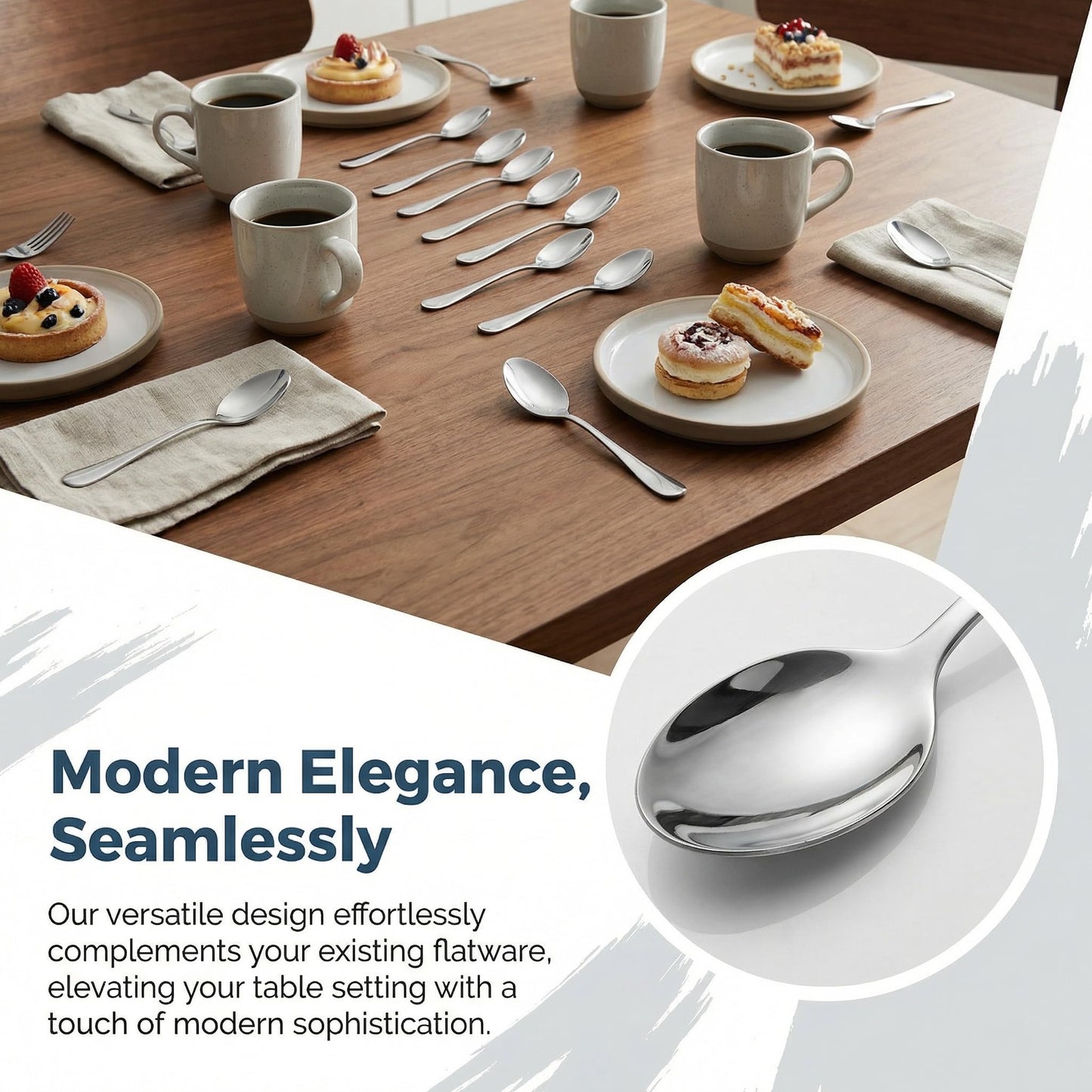 Suwimut 30 Pieces Demitasse Espresso Spoons, Mini Coffee Spoon, 4.4 Inches Stainless Steel Small Spoons for Coffee, Tea, Dessert, Appetizer, Ice Cream, Tiny Spoon for Home