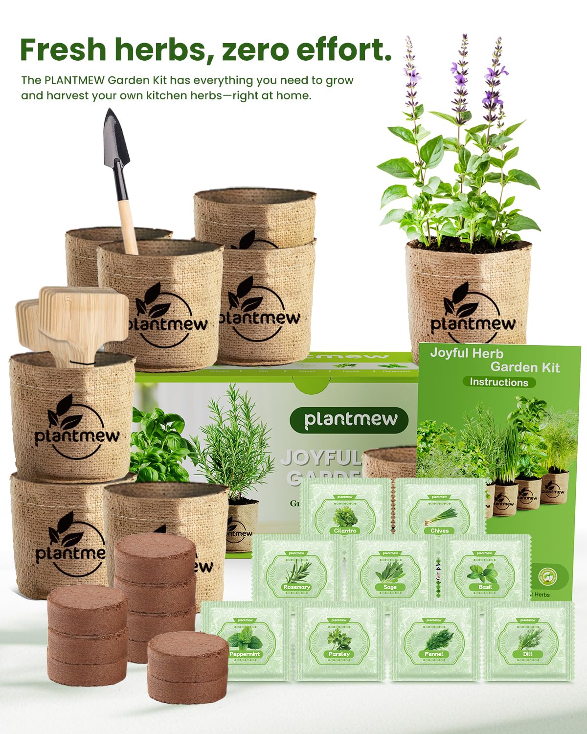 Gift for Women, Mom, Her – 9 Herb Indoor Window Garden Kit | Complete Herb Seeds Starter Set with Pots, Soil, Tools & Markers | Heirloom Herbs | Birthday, Housewarming, New Home, Mother's Day