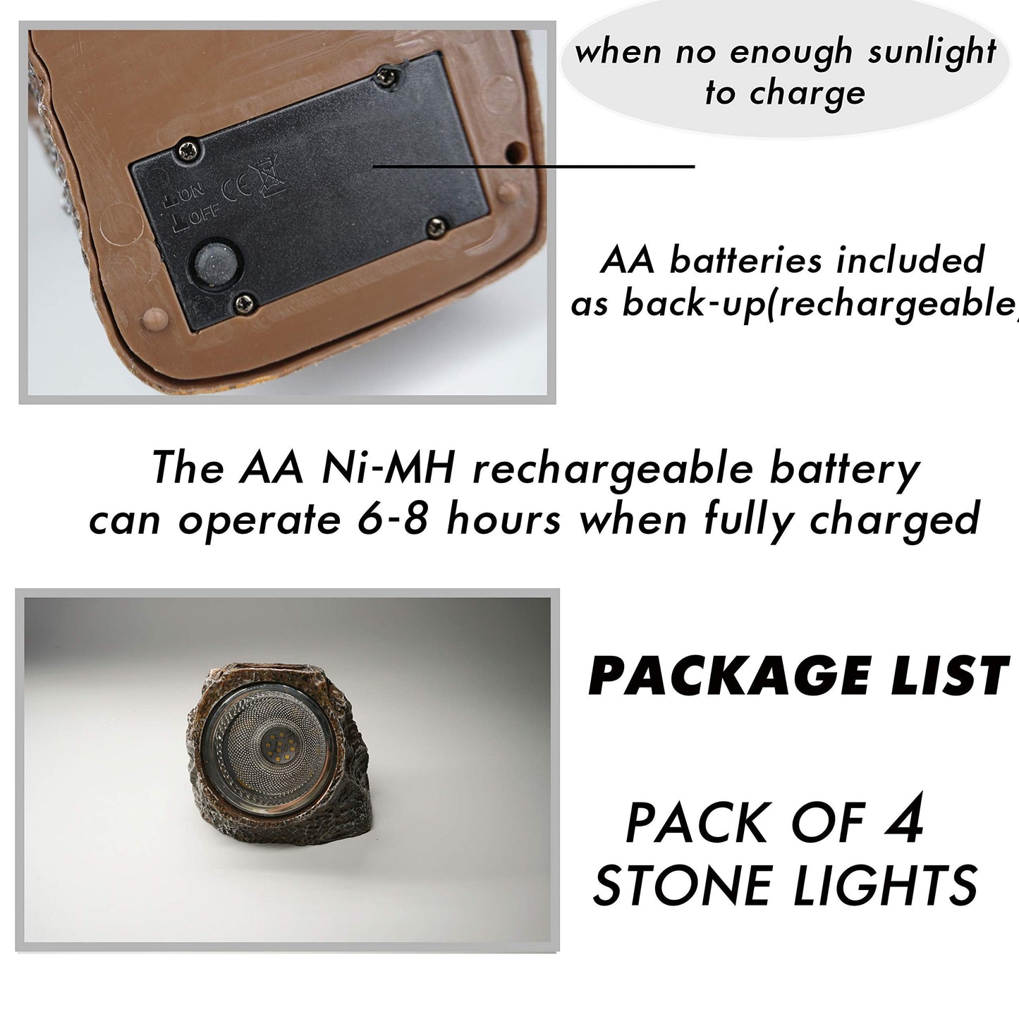 StarryMine Solar Rock Light Led 4 Pack Waterproof Garden Stone Lights Outdoor Landscaping Spotlights, Yard Patio Pathway Driveway …