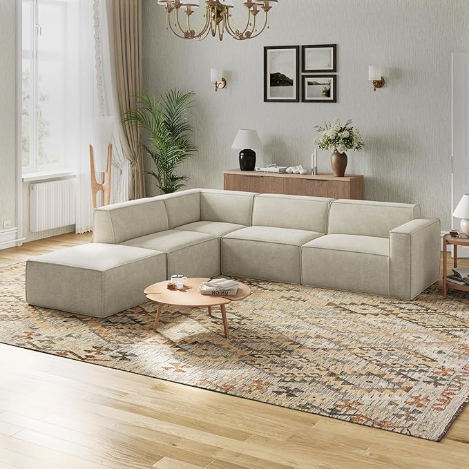 Novilla 109" Modular Sectional Sofa, No Assembly Cloud Sectional Couch