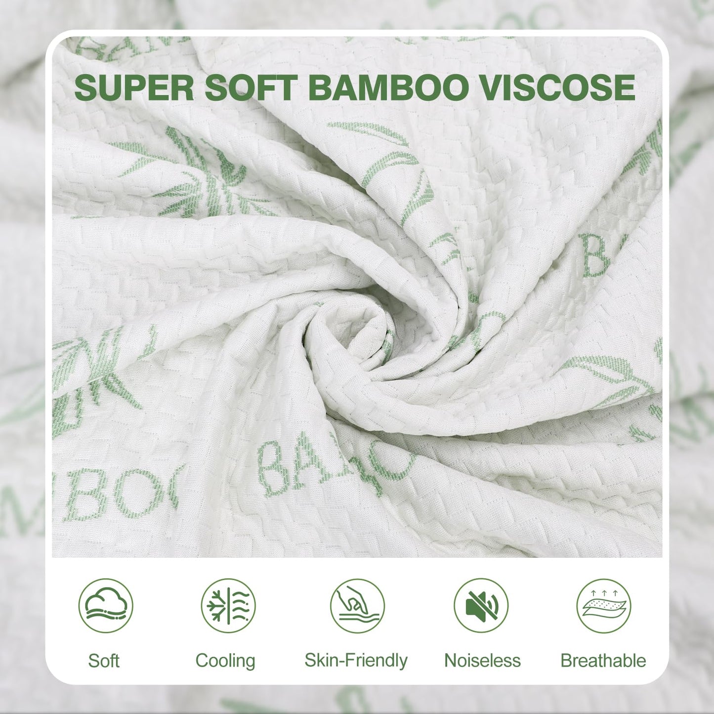 KAYWAZY Waterproof Mattress Protector King Size - Cooling Breathable Mattress Cover for King Bed, Noiseless Soft Bed Pad Cover, Snug Fit Deep Pocket 6''–18'', Ideal for Dorms & Guest Rooms, Green