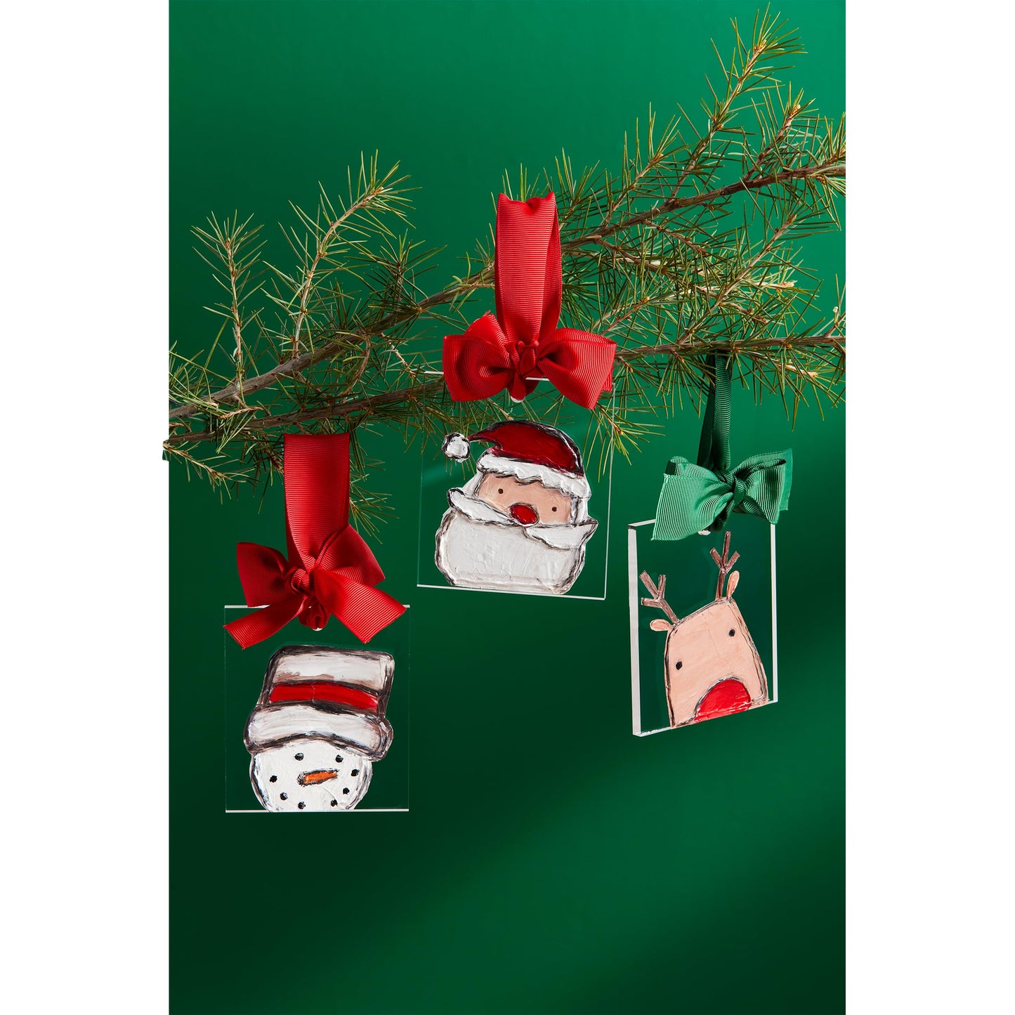 Mud Pie Acrylic Christmas Ornament, Reindeer, 4" x 3 1/2"