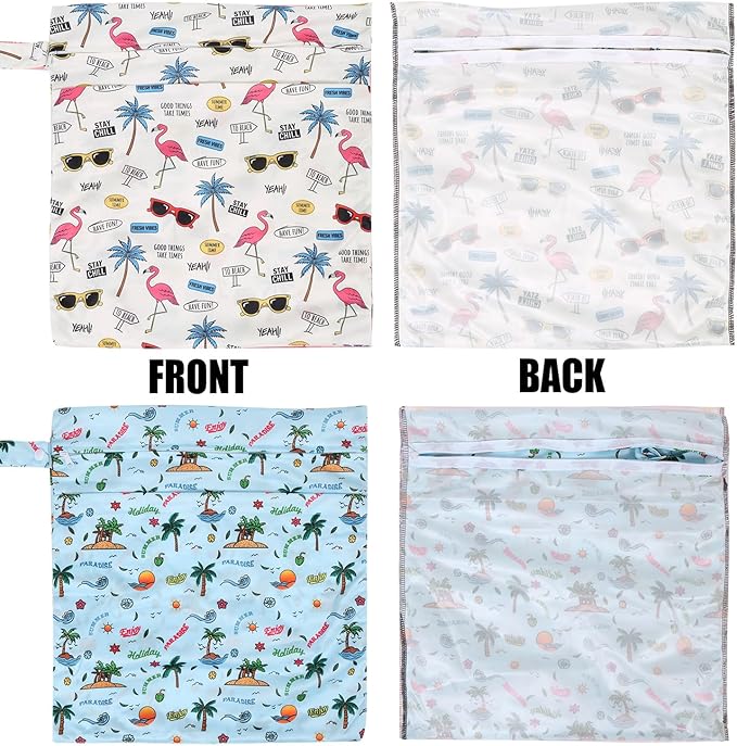 2pcs Travel Waterproof Laundry Bag, Cloth Diaper Wet Dry Bags