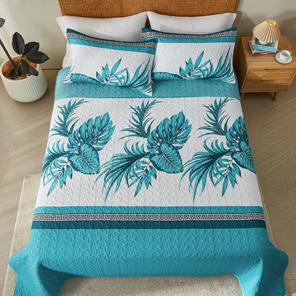 OARAGE Quilt Bedding Set, Blue Queen Comforter Set, Full Size Bedding Comforter Sets, Soft Lightweight Bedspread, Ultrasonic Microfiber Bed Coverlet for All Season (1 Quilt,2 Sham)