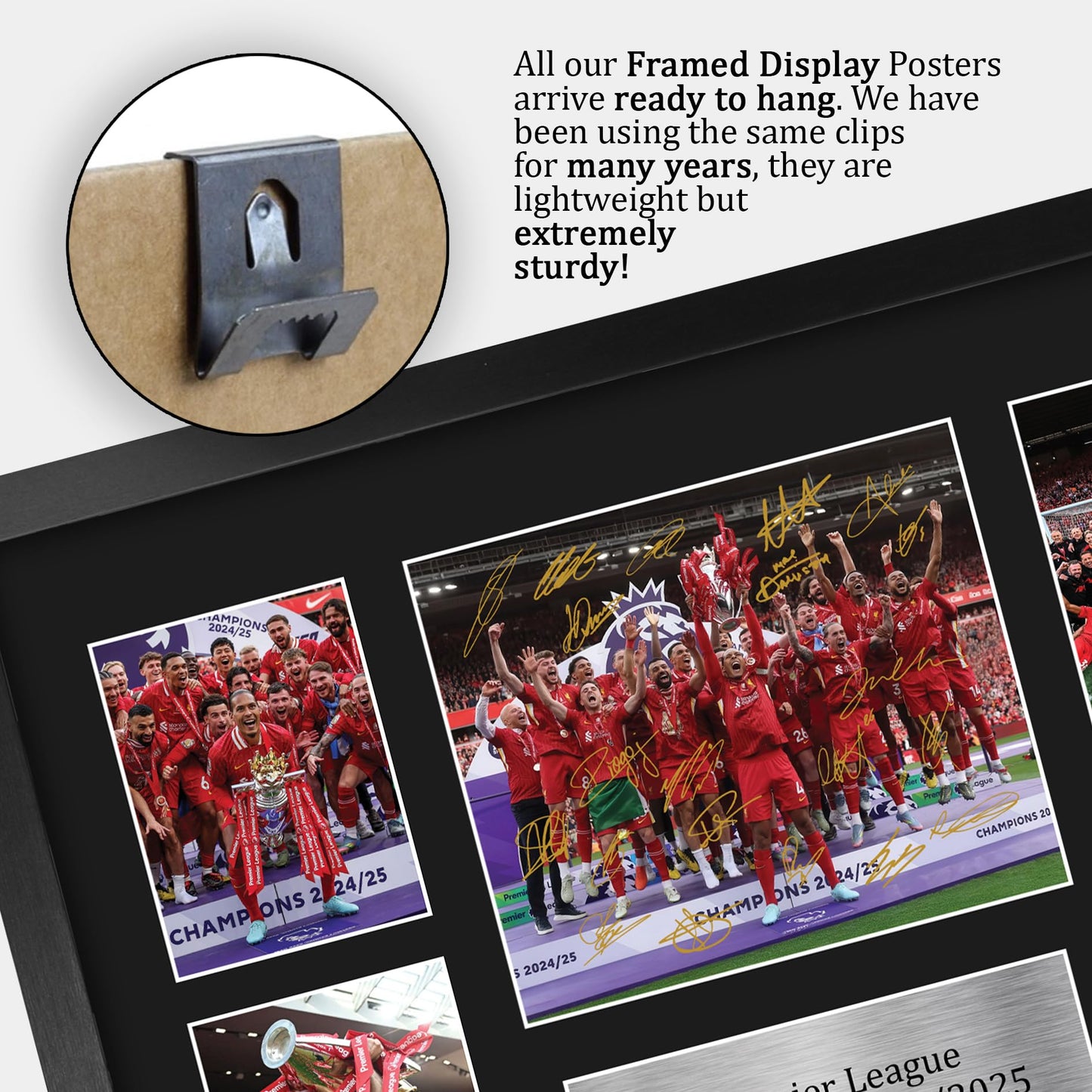 HWC Trading Liverpool 2025 Champions Gift Premier League Season 24-25 Winners Printed Memorabilia Signed Autograph Photograph Display for Football Fans and Supporters - A3 Framed