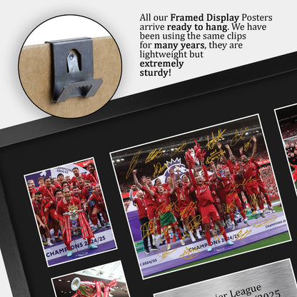 HWC Trading Liverpool 2025 Champions Gift Premier League Season 24-25 Winners Printed Memorabilia Signed Autograph Photograph Display for Football Fans and Supporters - A3 Framed