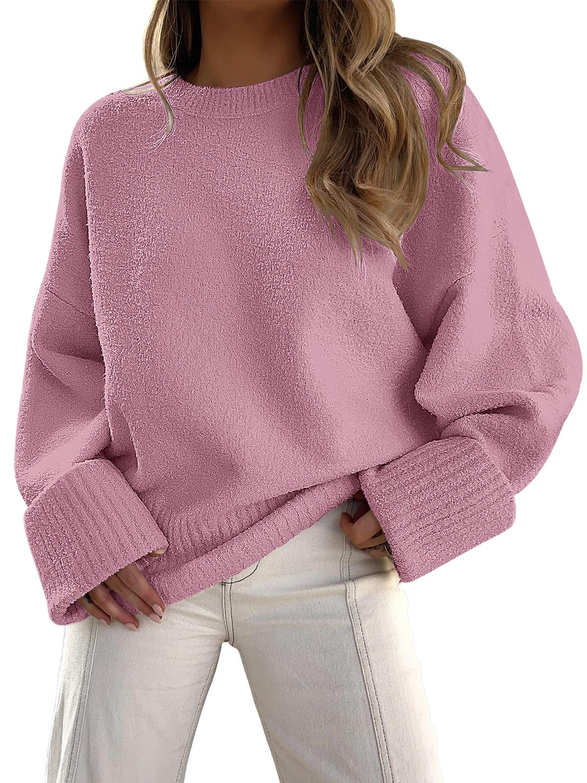 LILLUSORY Women's Oversized Sweaters Fuzzy Chunky Warm Pullover Sweater