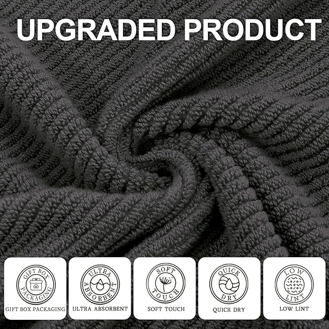 VOOVA & MOVAS Grey Bath Towels