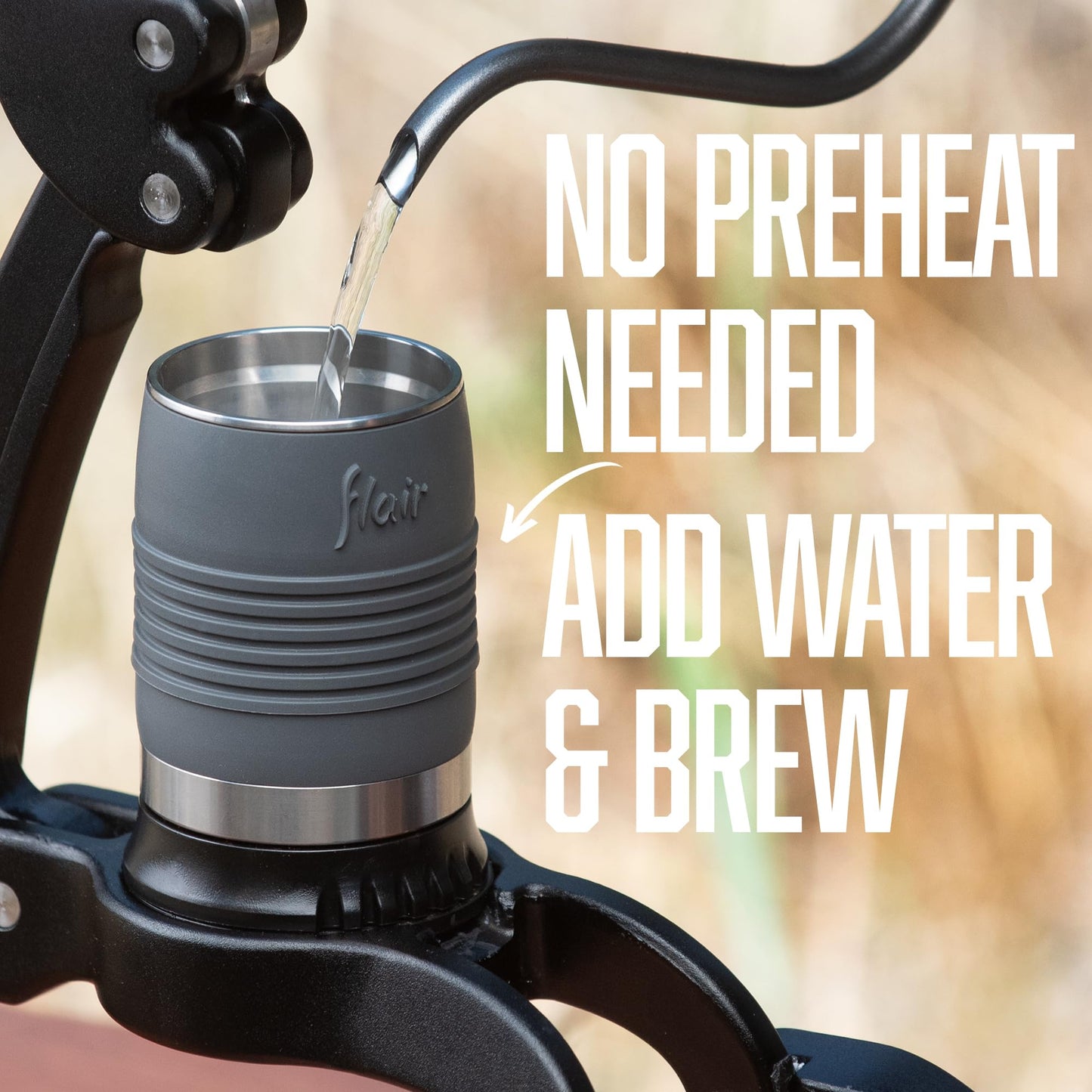 Flair 2GO: Portable, Collapsible Lever Espresso Machine for 9BAR Espresso Anywhere (Grounds Model)