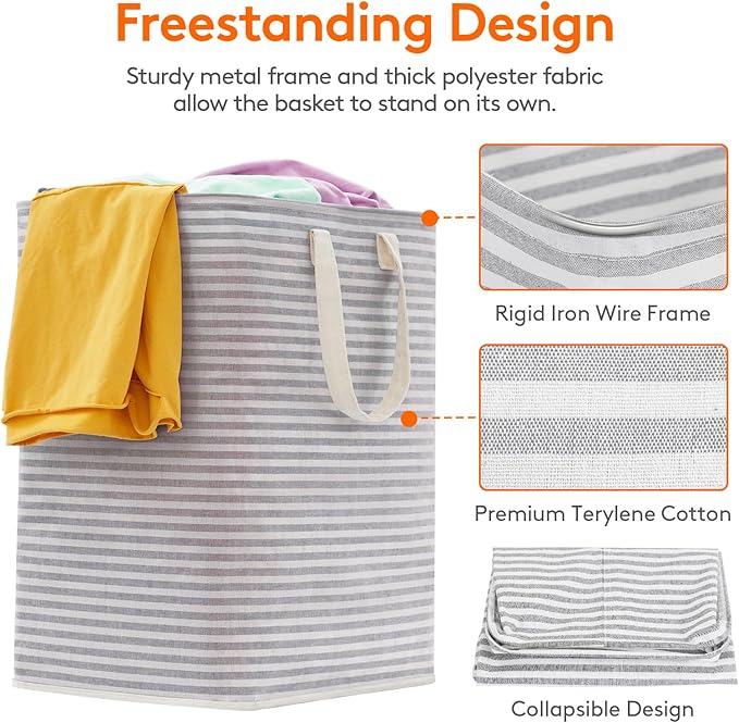 Lifewit 3 Pack Laundry Hamper Large Collapsible Laundry Baskets, Freestanding