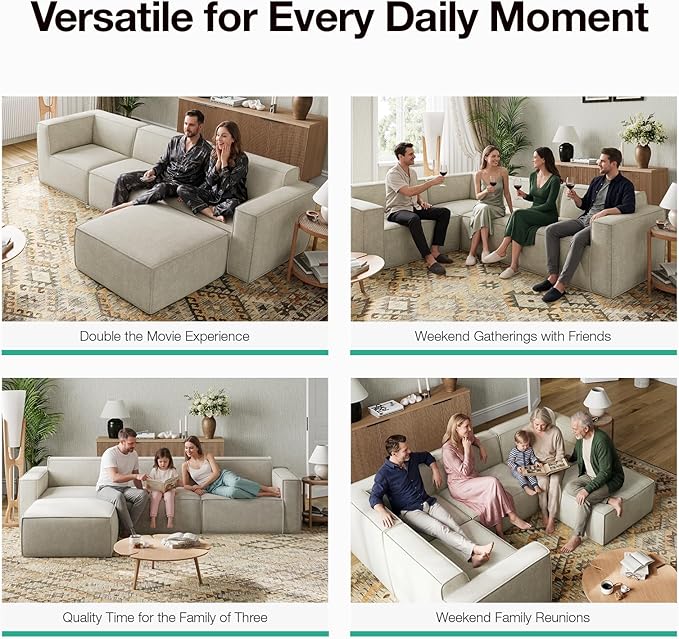 Novilla Modular Sectional Sofa, No Assembly Cloud Sectional Couch