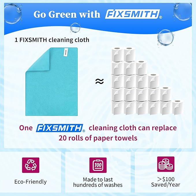 FIXSMITH Shop Towels-400 Pack, 12 x 16 in Microfiber Cleaning Cloth, Highly