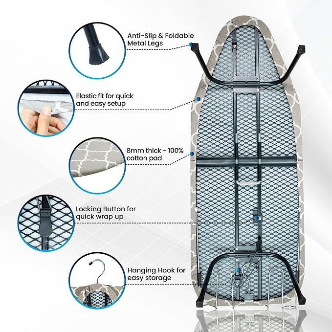 Metal Mesh Panel Tabletop Ironing Board | Foldable Iron Board | Heavy Duty