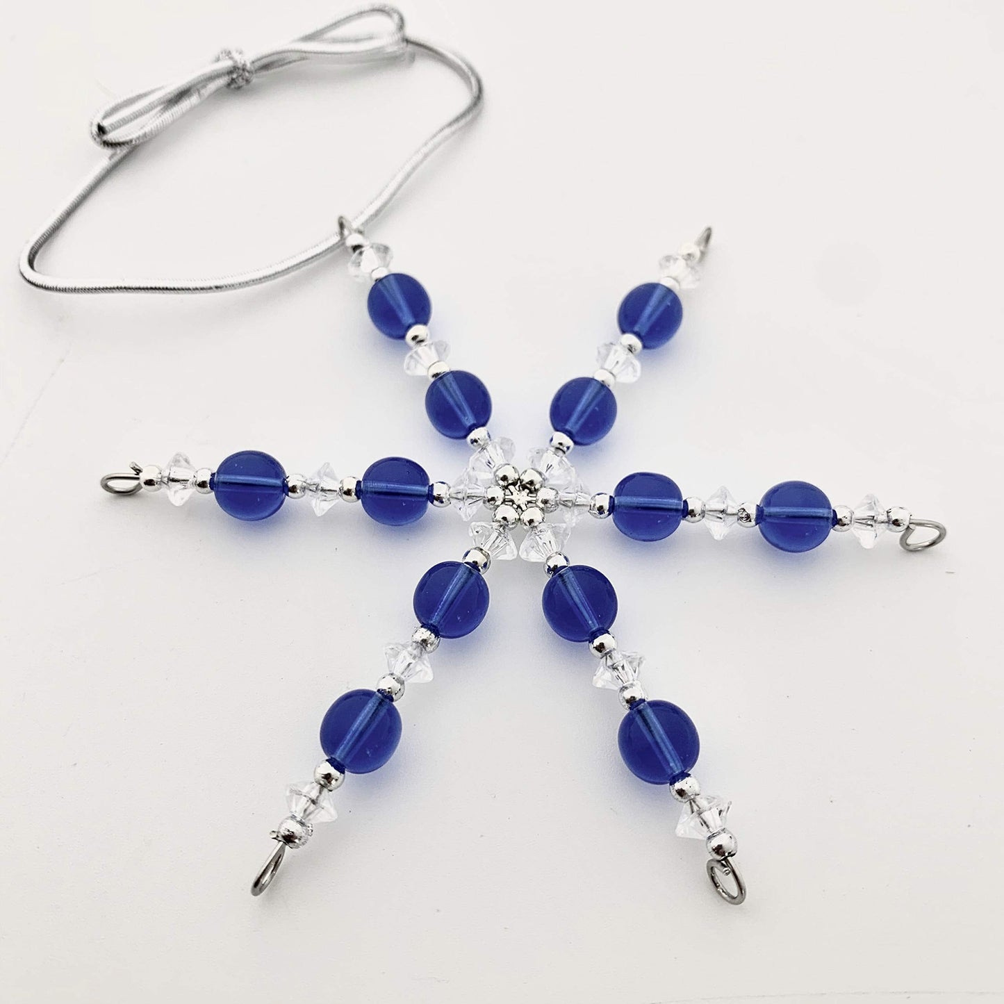 World Earth Ornament - Beaded Snowflake Christmas Ornament