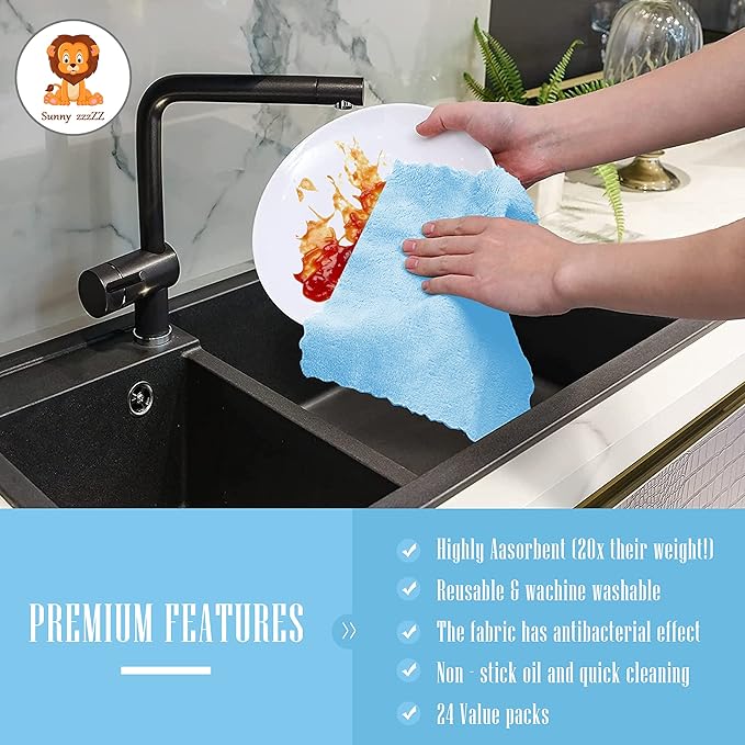 24 Pack Kitchen Dishcloths