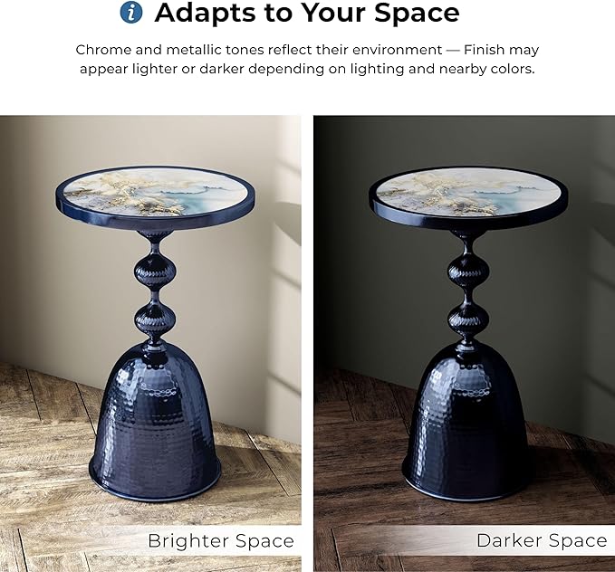 Homes: Inside + Out Halric Modern 25" Tall Round End Table