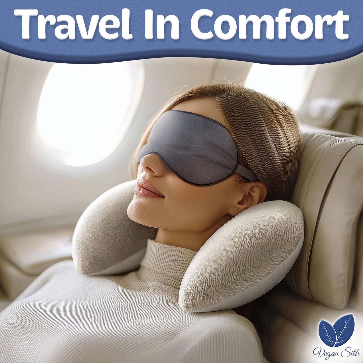 Sleep Mask - Navy Gray, 100% Bamboo Viscose - Eye Mask - Blackout Blindfold for Women & Men - Reusable Eye Cover for Travel - Comfortable, Lightweight & Contoured Sleeping Shades