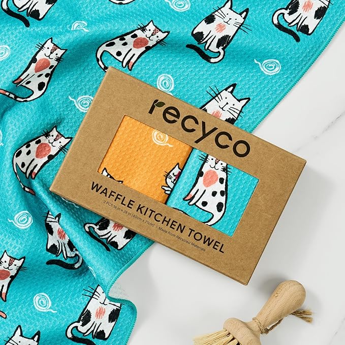 RECYCO Waffle Kitchen Towel Set of 2